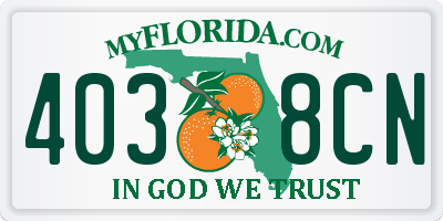 FL license plate 4038CN