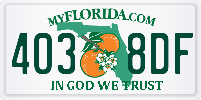 FL license plate 4038DF