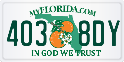FL license plate 4038DY