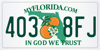 FL license plate 4038FJ