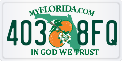 FL license plate 4038FQ