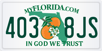 FL license plate 4038JS