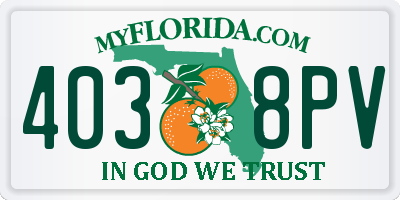 FL license plate 4038PV