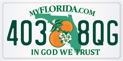 FL license plate 4038QG