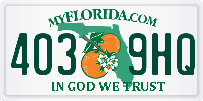 FL license plate 4039HQ