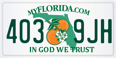 FL license plate 4039JH