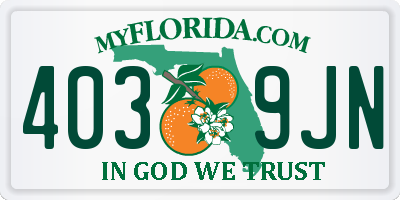FL license plate 4039JN