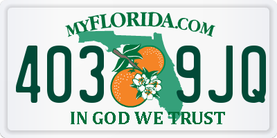 FL license plate 4039JQ