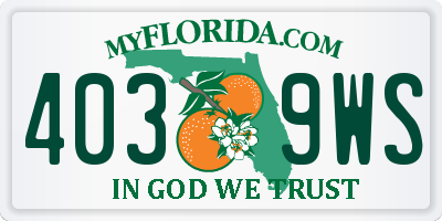FL license plate 4039WS