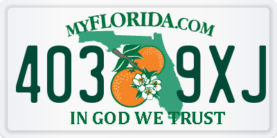 FL license plate 4039XJ
