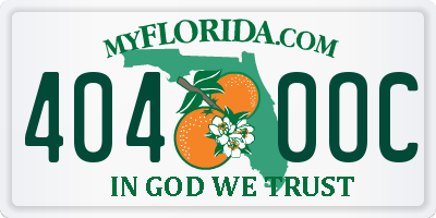 FL license plate 4040OC