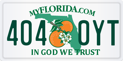 FL license plate 4040YT
