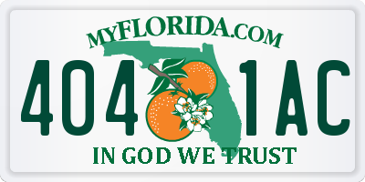 FL license plate 4041AC