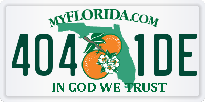 FL license plate 4041DE