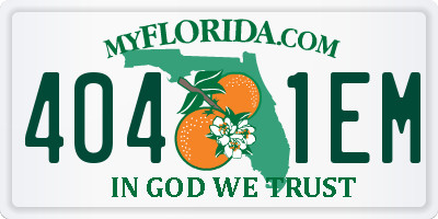 FL license plate 4041EM