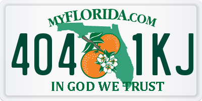 FL license plate 4041KJ