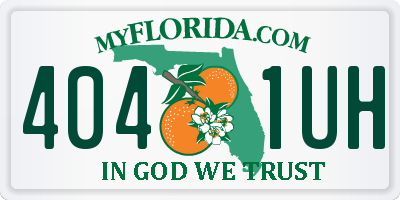 FL license plate 4041UH