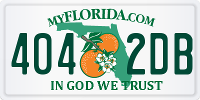 FL license plate 4042DB