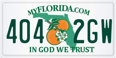 FL license plate 4042GW