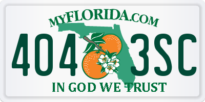 FL license plate 4043SC