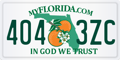 FL license plate 4043ZC