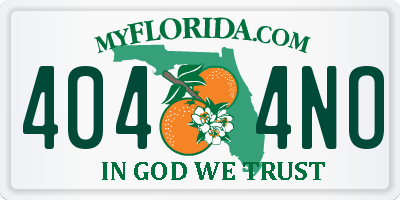 FL license plate 4044NO