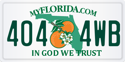 FL license plate 4044WB