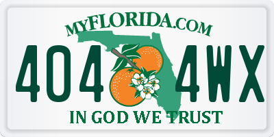 FL license plate 4044WX