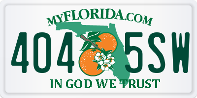 FL license plate 4045SW