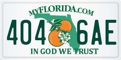 FL license plate 4046AE
