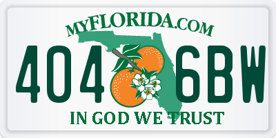 FL license plate 4046BW