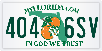 FL license plate 4046SV