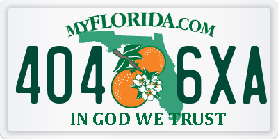 FL license plate 4046XA