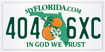 FL license plate 4046XC