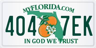 FL license plate 4047EK