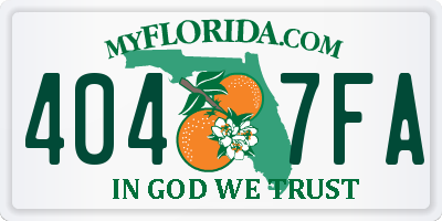 FL license plate 4047FA