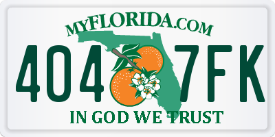 FL license plate 4047FK
