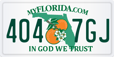 FL license plate 4047GJ