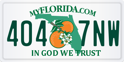 FL license plate 4047NW