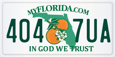 FL license plate 4047UA