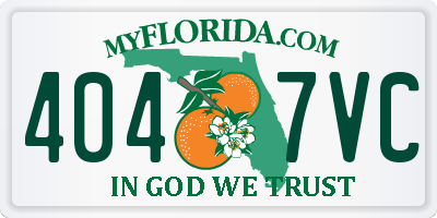 FL license plate 4047VC