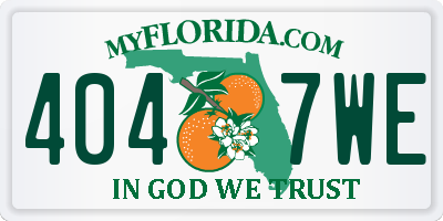 FL license plate 4047WE