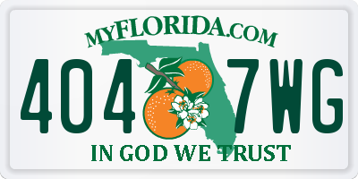 FL license plate 4047WG