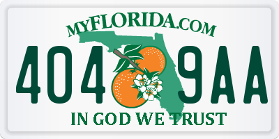 FL license plate 4049AA