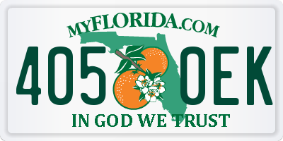FL license plate 4050EK