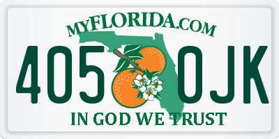 FL license plate 4050JK