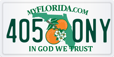 FL license plate 4050NY