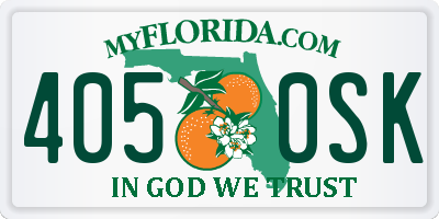FL license plate 4050SK