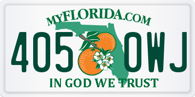 FL license plate 4050WJ