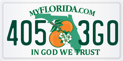 FL license plate 4053GO